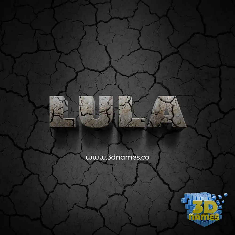 lula in Cracked Stone style - 3D name wallpaper