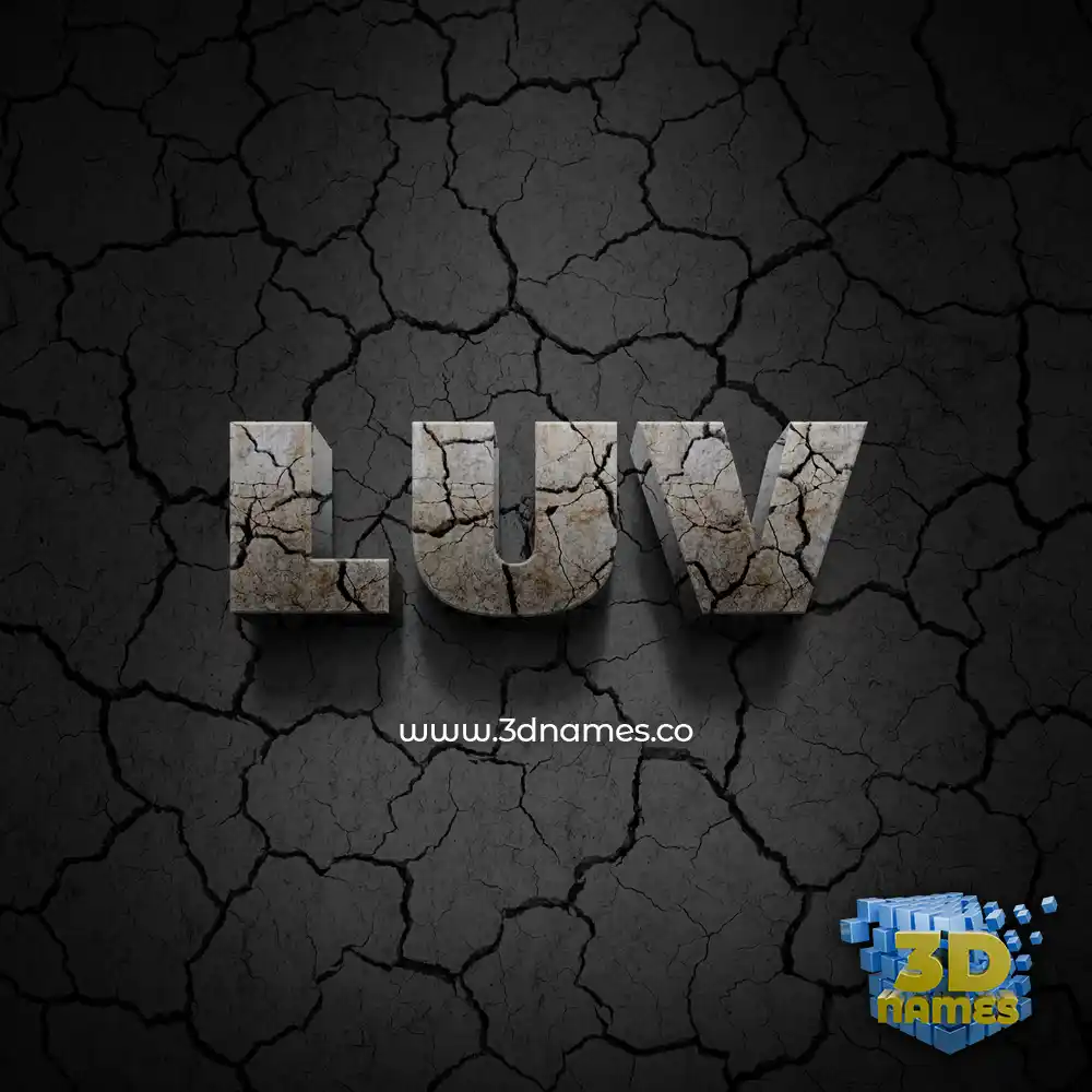 luv in Cracked Stone style - 3D name wallpaper