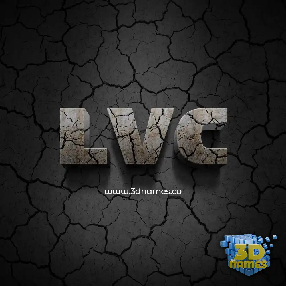 lvc in Cracked Stone style - 3D name wallpaper