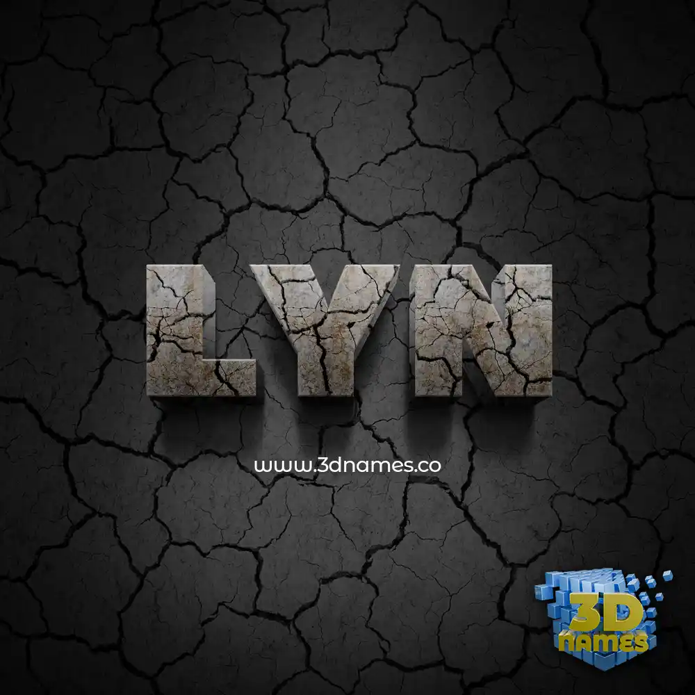 lyn in Cracked Stone style - 3D name wallpaper
