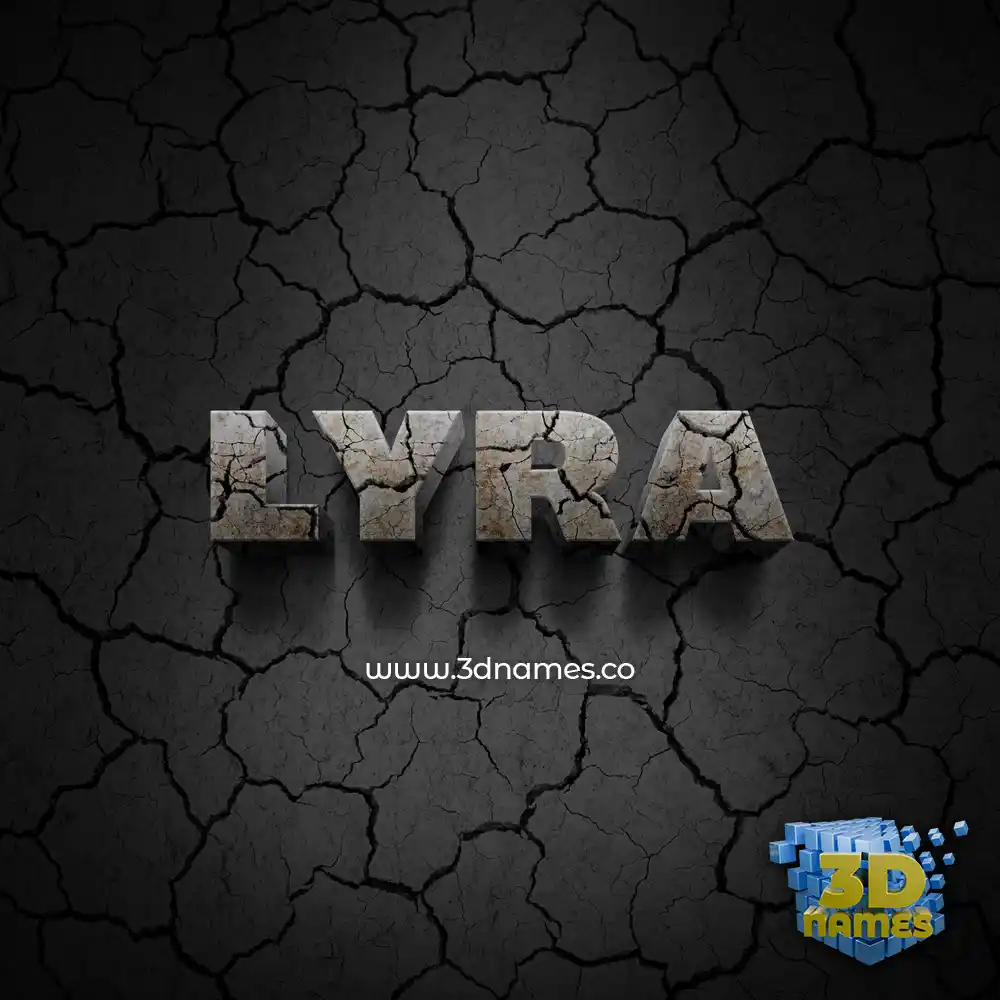 lyra in Cracked Stone style - 3D name wallpaper