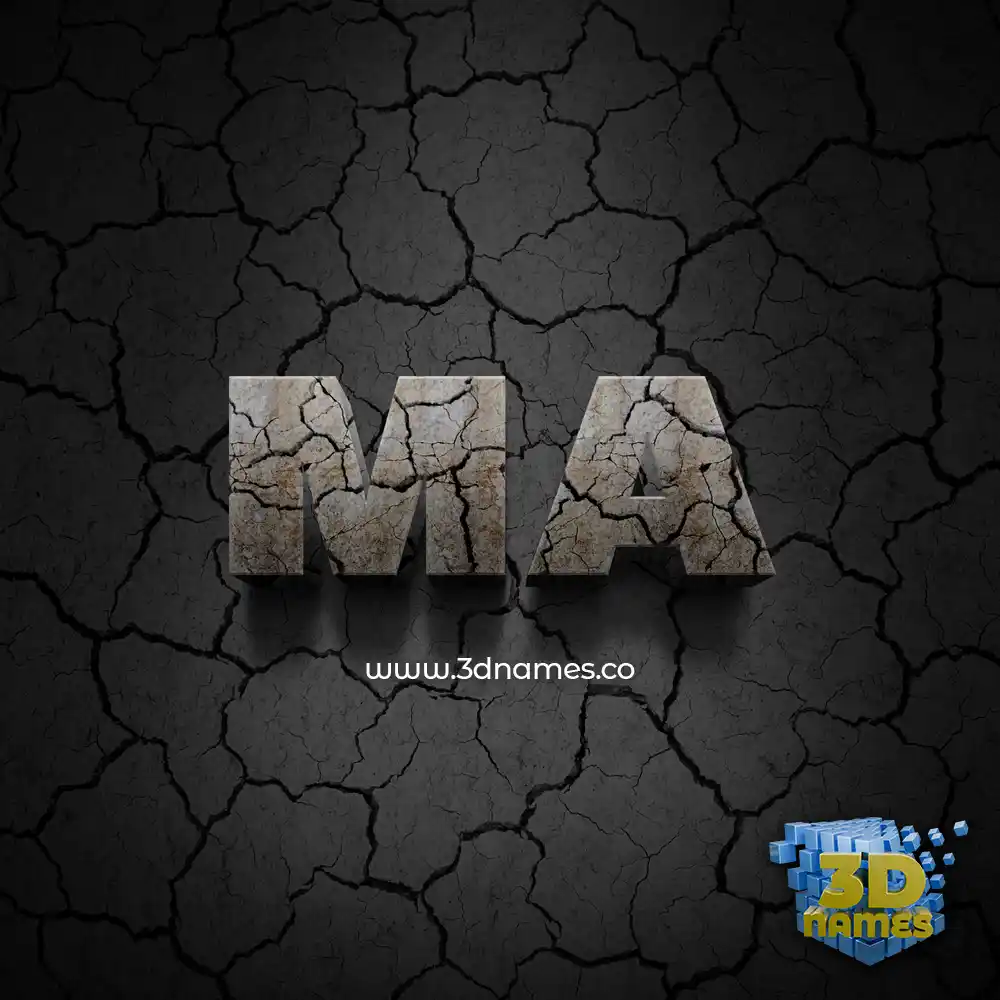 ma in Cracked Stone style - 3D name wallpaper