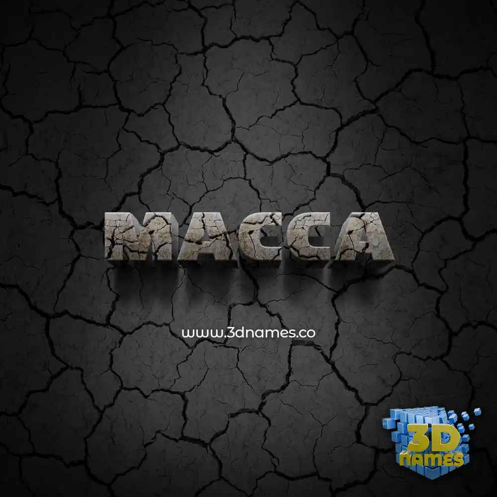 macca in Cracked Stone style - 3D name wallpaper