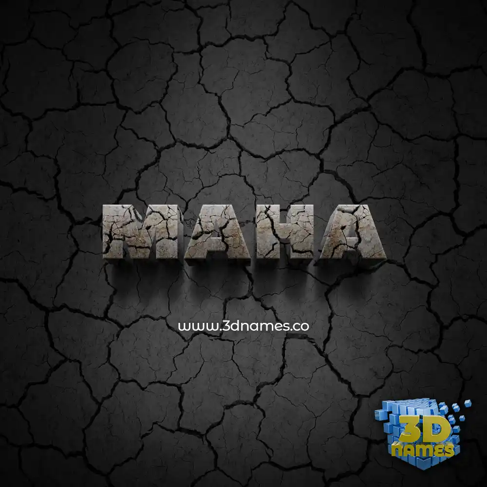 maha in Cracked Stone style - 3D name wallpaper