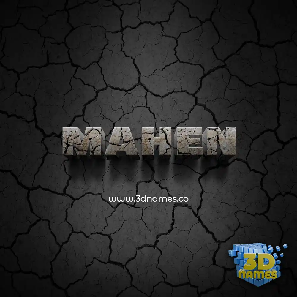 mahen in Cracked Stone style - 3D name wallpaper