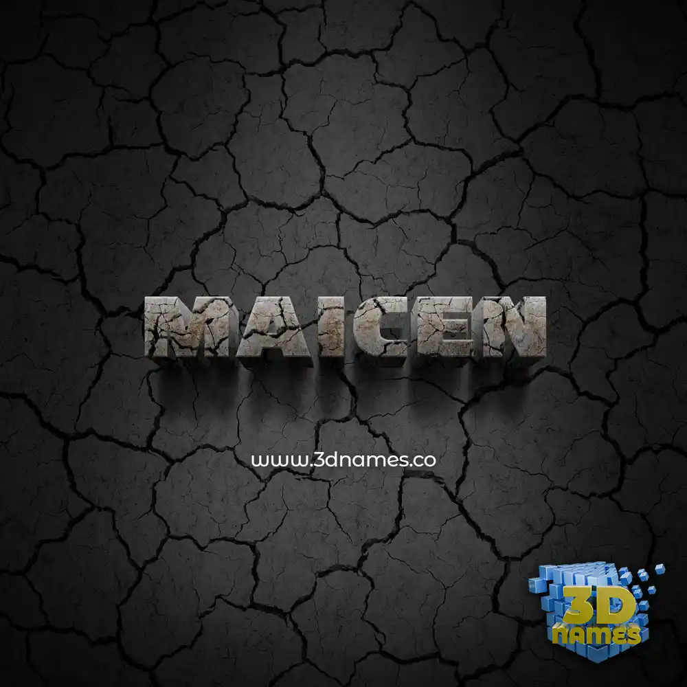 maicen in Cracked Stone style - 3D name wallpaper