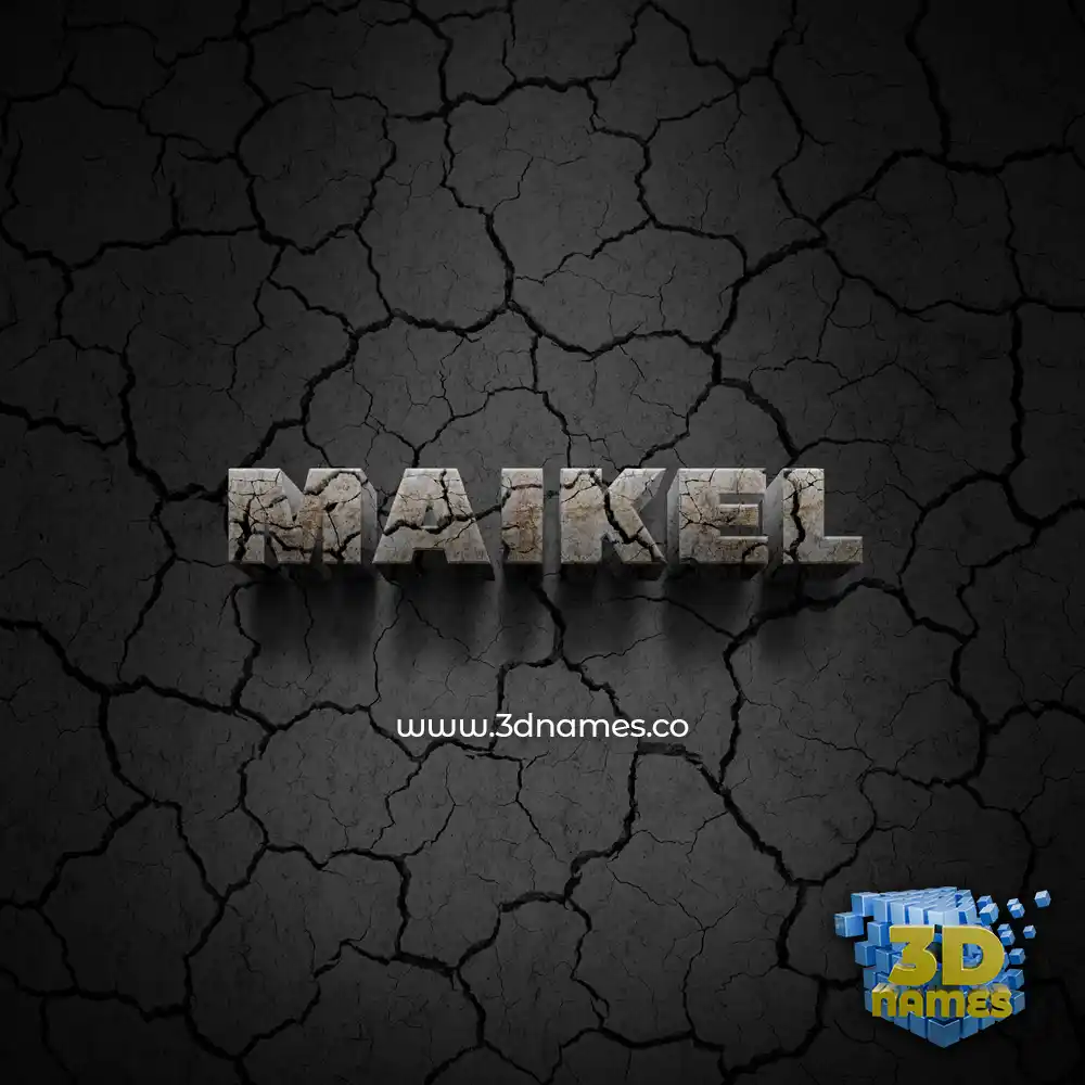 maikel in Cracked Stone style - 3D name wallpaper
