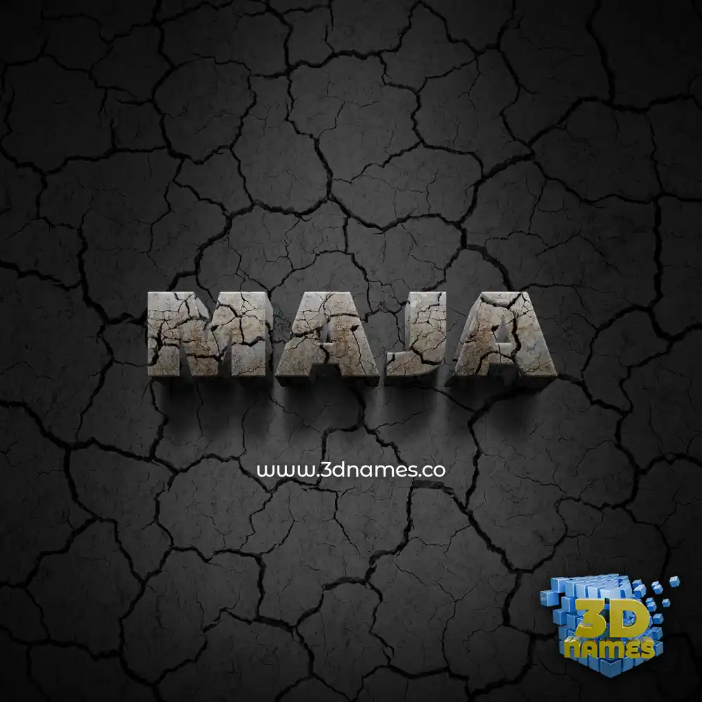 maja in Cracked Stone style - 3D name wallpaper