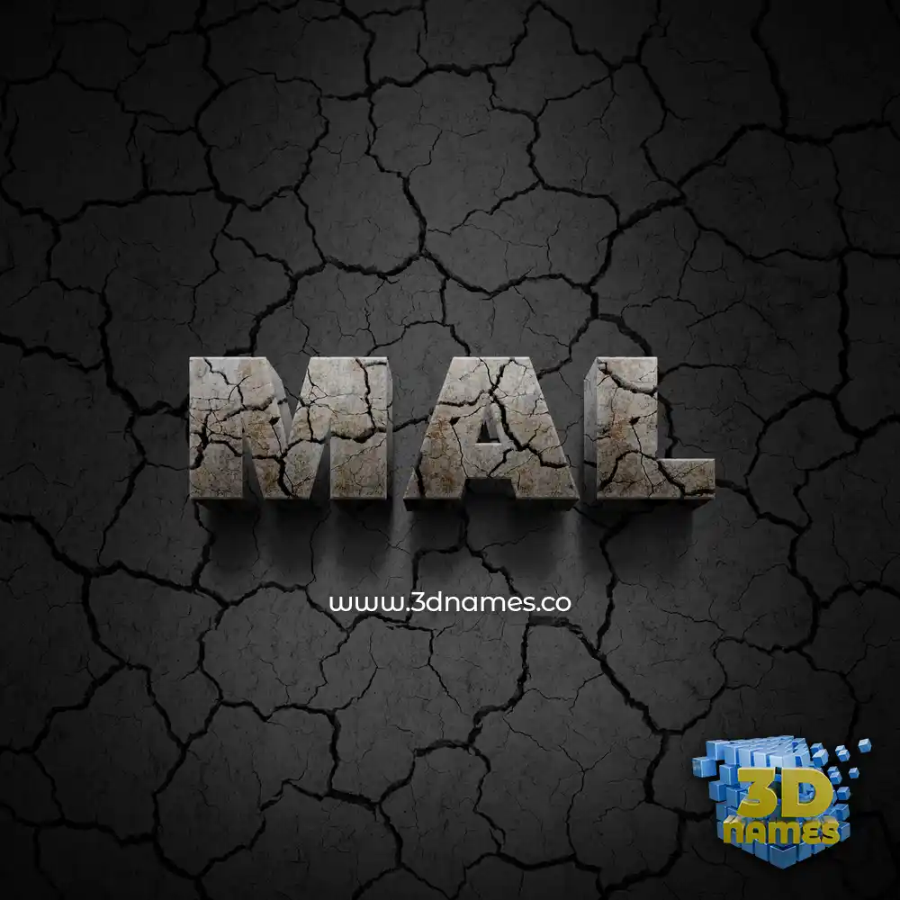 mal in Cracked Stone style - 3D name wallpaper