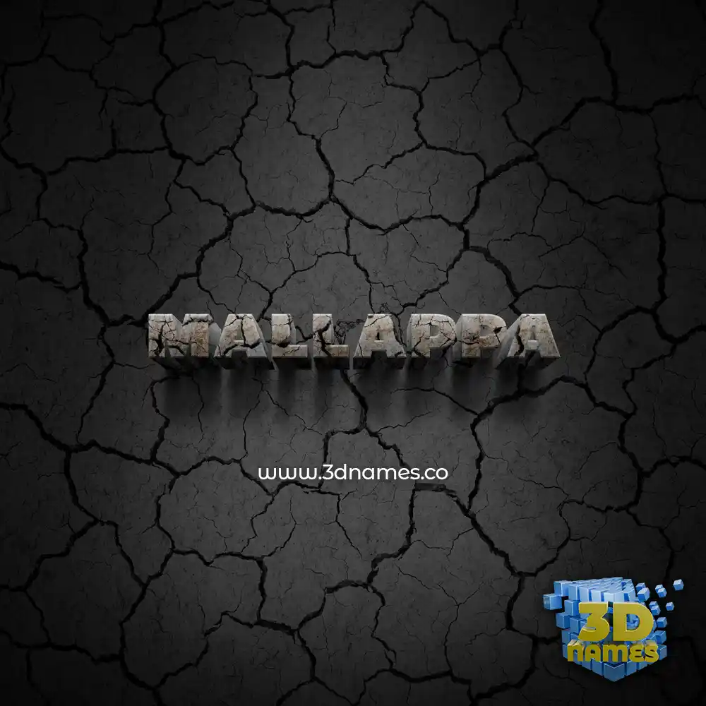 mallappa in Cracked Stone style - 3D name wallpaper