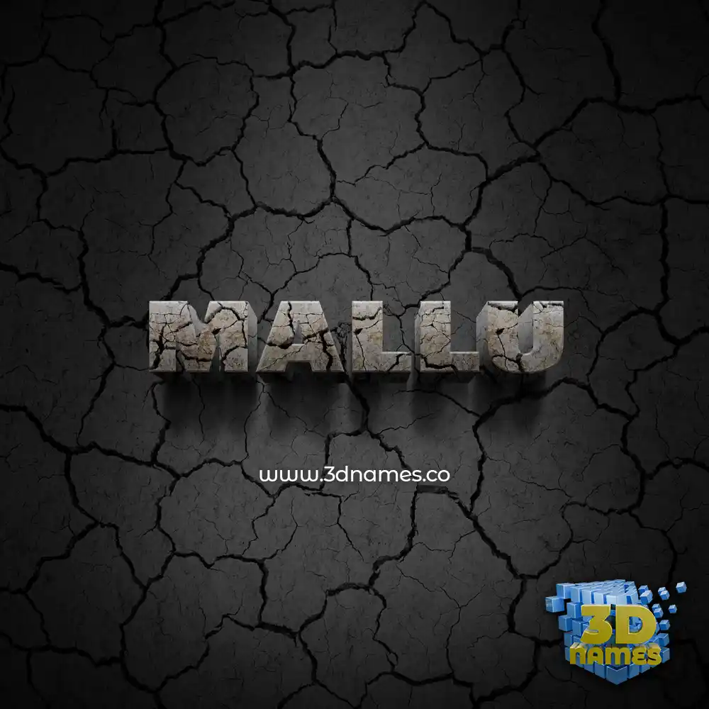 mallu in Cracked Stone style - 3D name wallpaper
