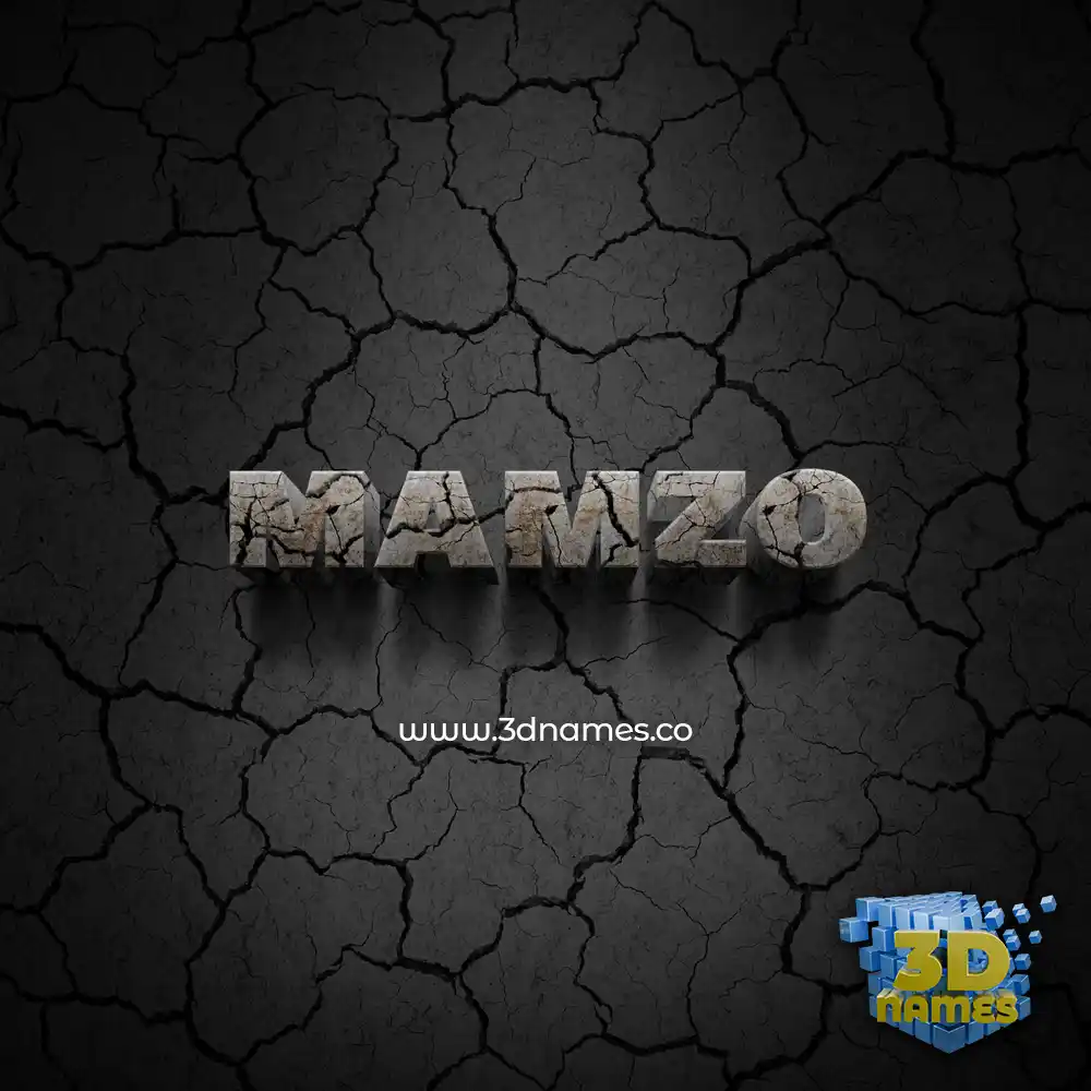 mamzo in Cracked Stone style - 3D name wallpaper