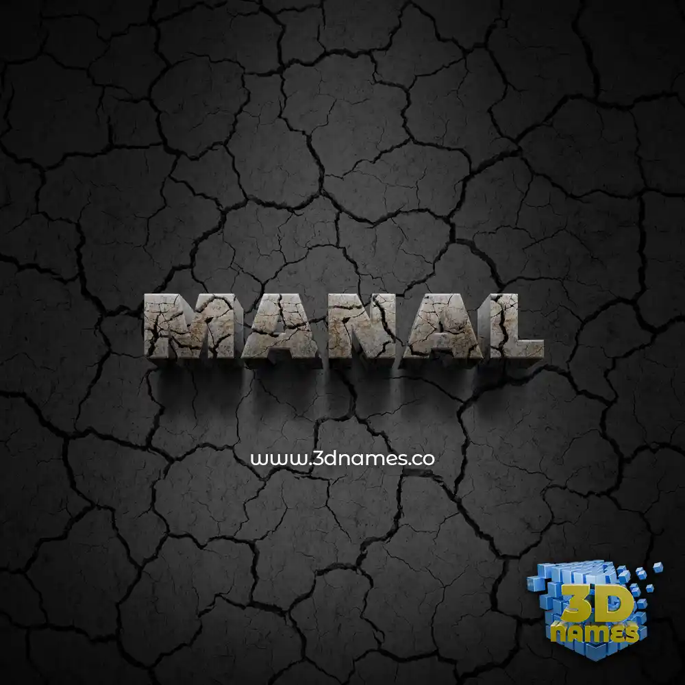 manal in Cracked Stone style - 3D name wallpaper