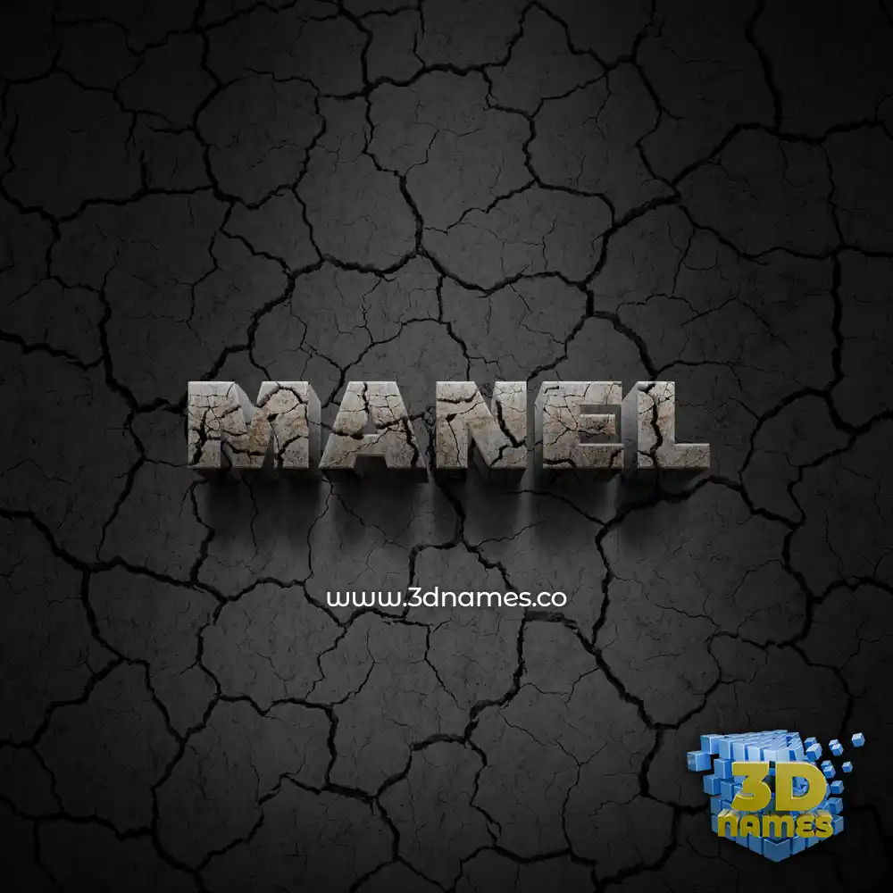 manel in Cracked Stone style - 3D name wallpaper