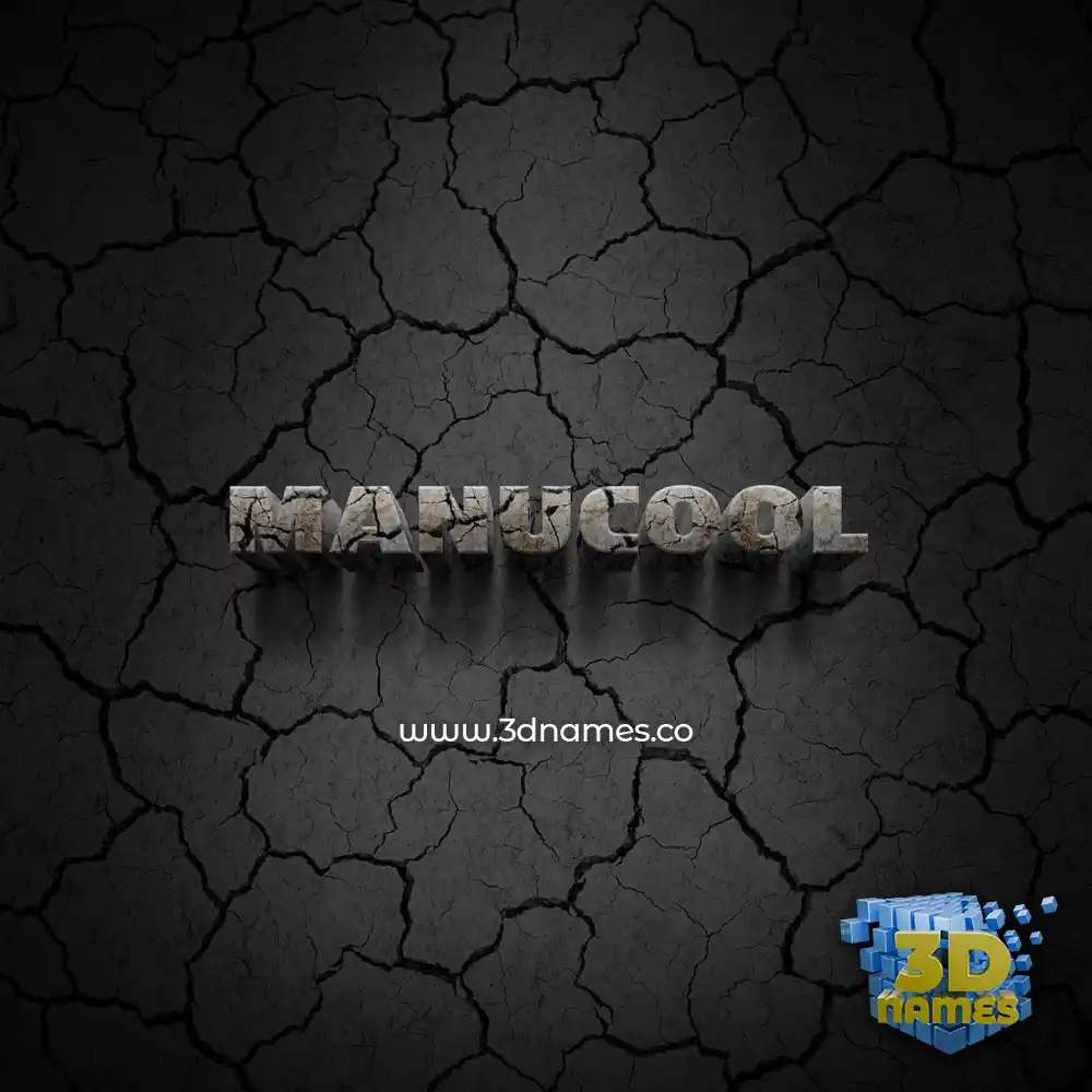 manucool in Cracked Stone style - 3D name wallpaper