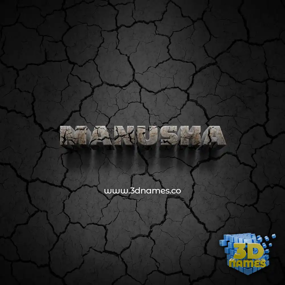 manusha in Cracked Stone style - 3D name wallpaper