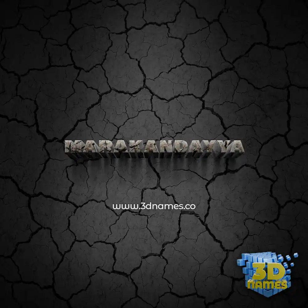 marakandayya in Cracked Stone style - 3D name wallpaper
