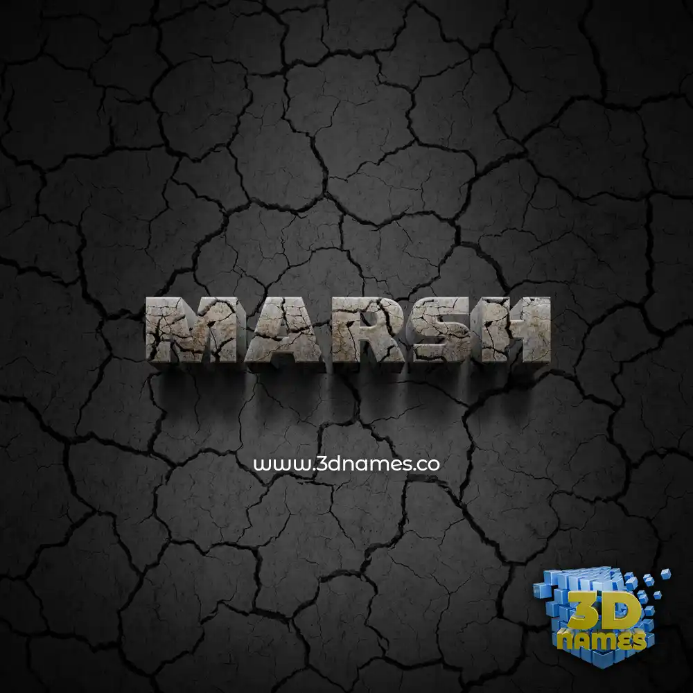 marsh in Cracked Stone style - 3D name wallpaper
