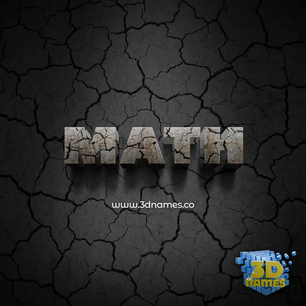 math in Cracked Stone style - 3D name wallpaper