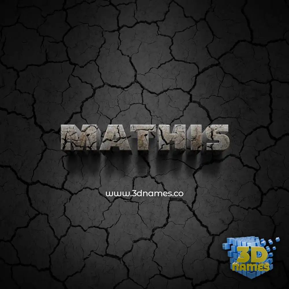 mathis in Cracked Stone style - 3D name wallpaper