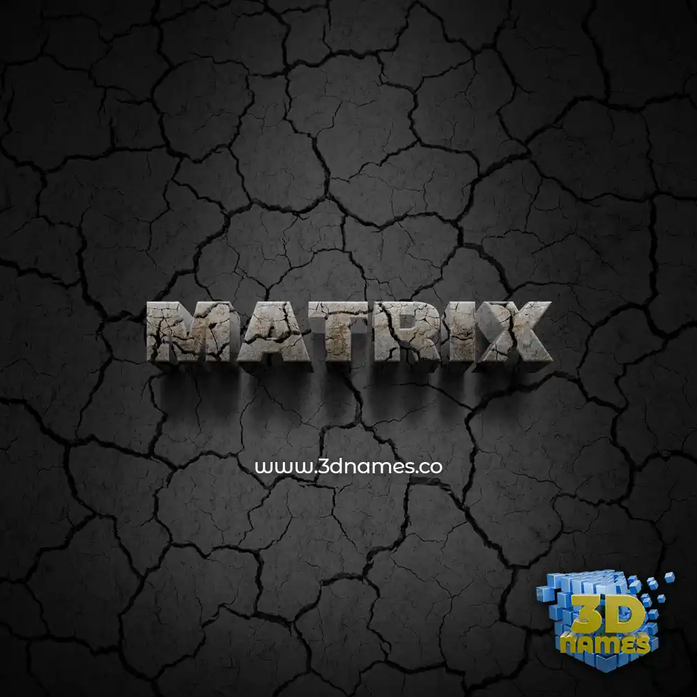 matrix in Cracked Stone style - 3D name wallpaper