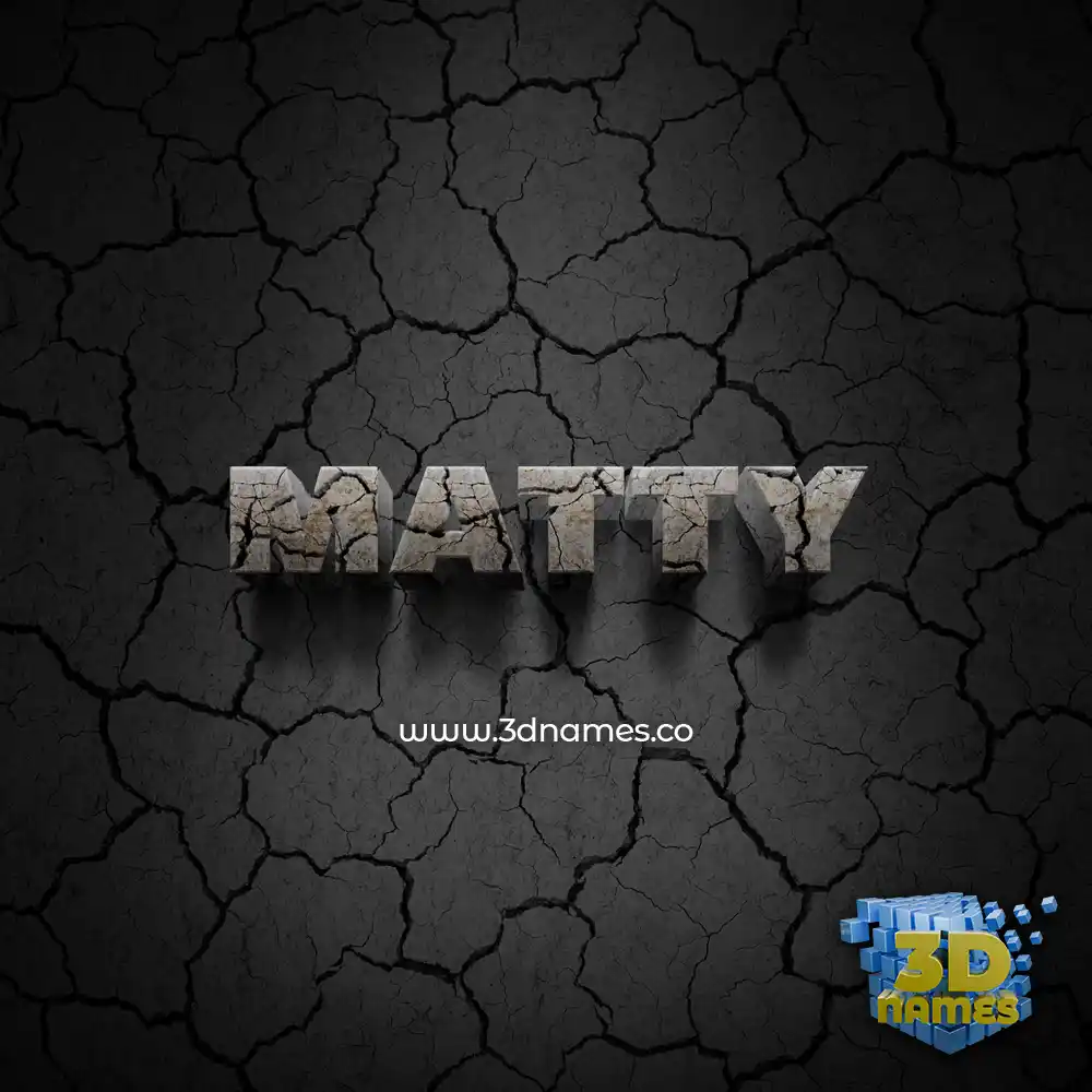 matty in Cracked Stone style - 3D name wallpaper