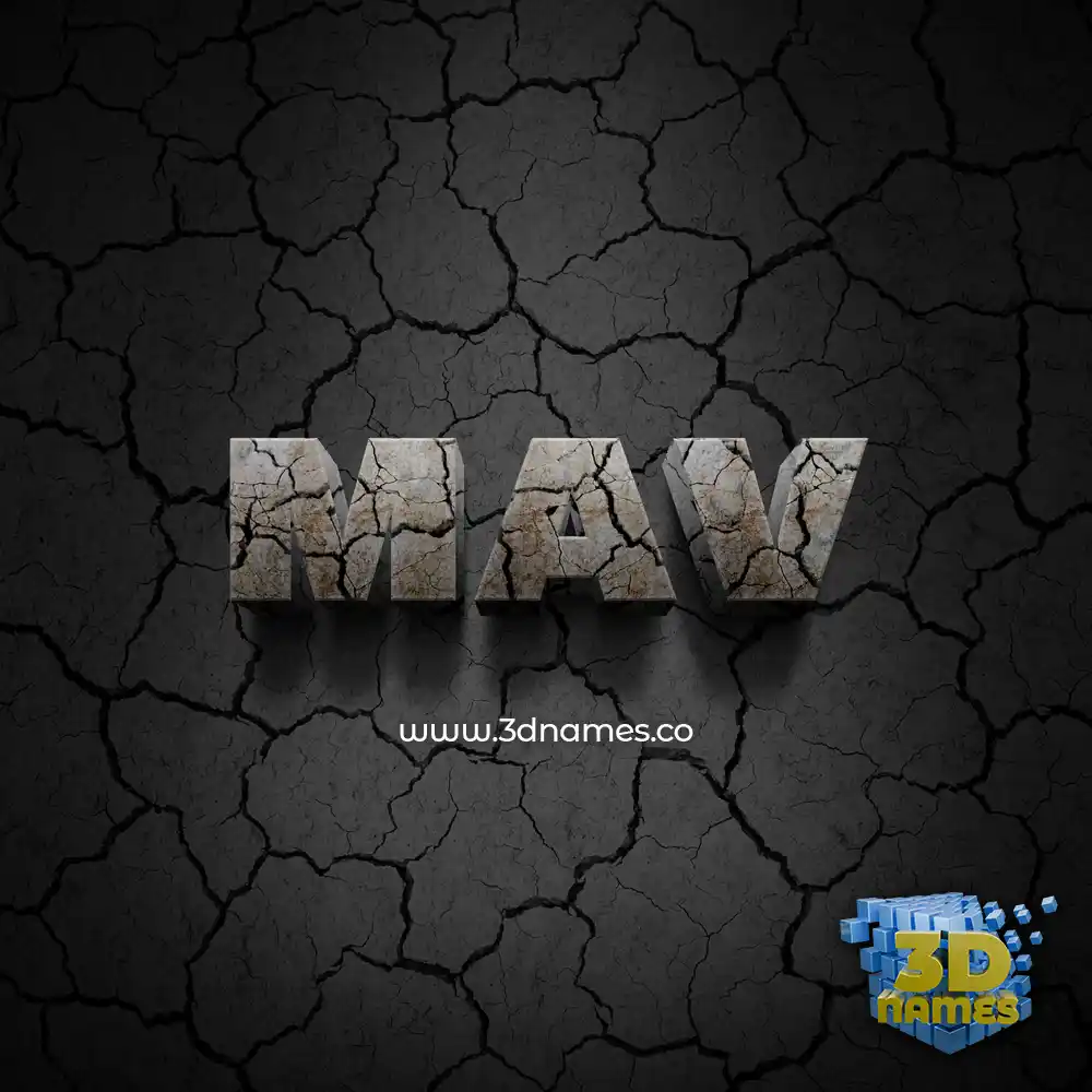 mav in Cracked Stone style - 3D name wallpaper