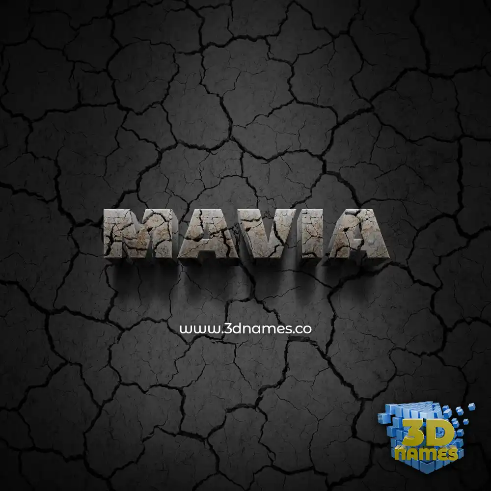 mavia in Cracked Stone style - 3D name wallpaper