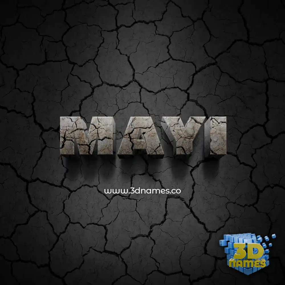 mayi in Cracked Stone style - 3D name wallpaper