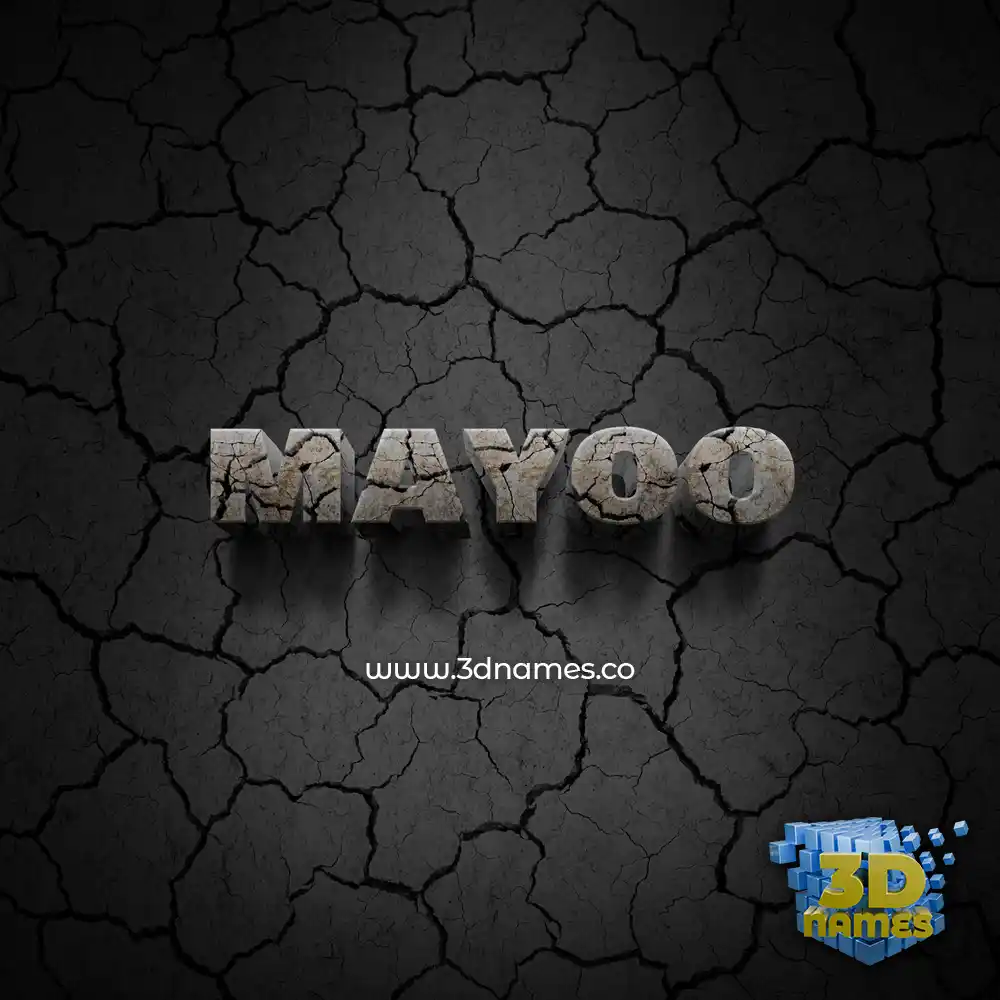 mayoo in Cracked Stone style - 3D name wallpaper