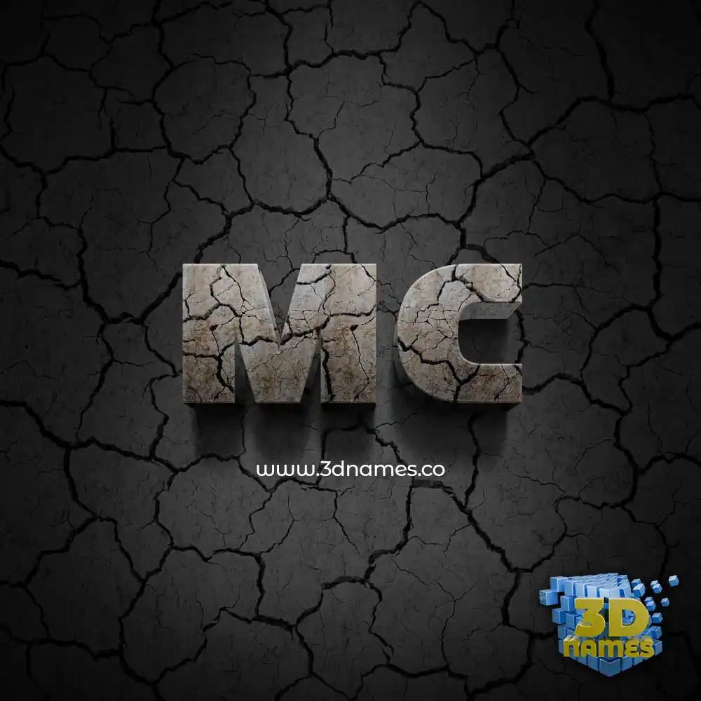 mc in Cracked Stone style - 3D name wallpaper