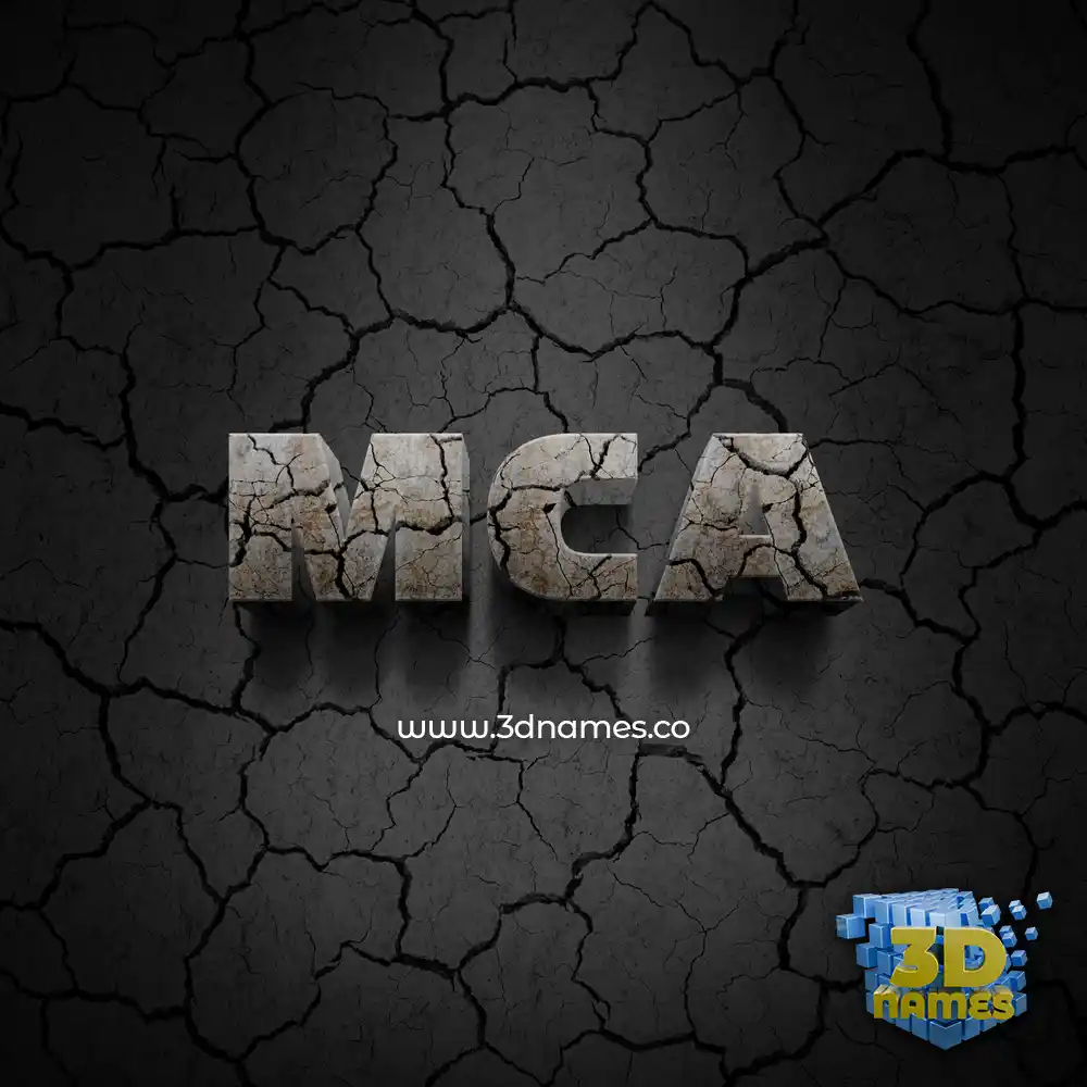 mca in Cracked Stone style - 3D name wallpaper