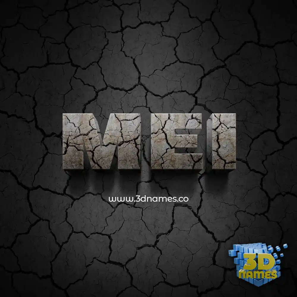 mei in Cracked Stone style - 3D name wallpaper