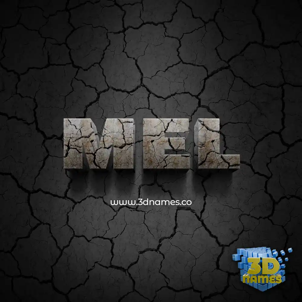 mel in Cracked Stone style - 3D name wallpaper