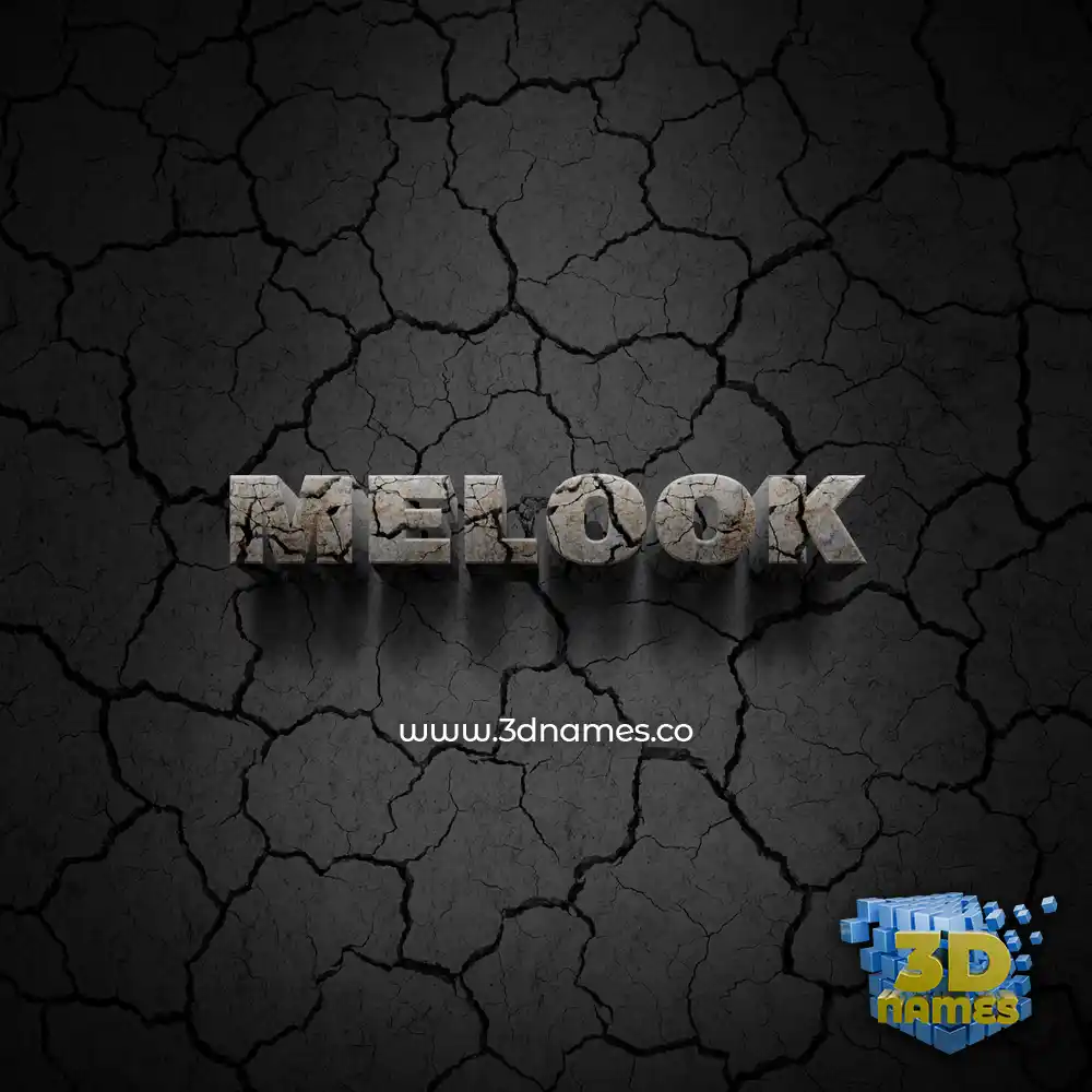 melook in Cracked Stone style - 3D name wallpaper