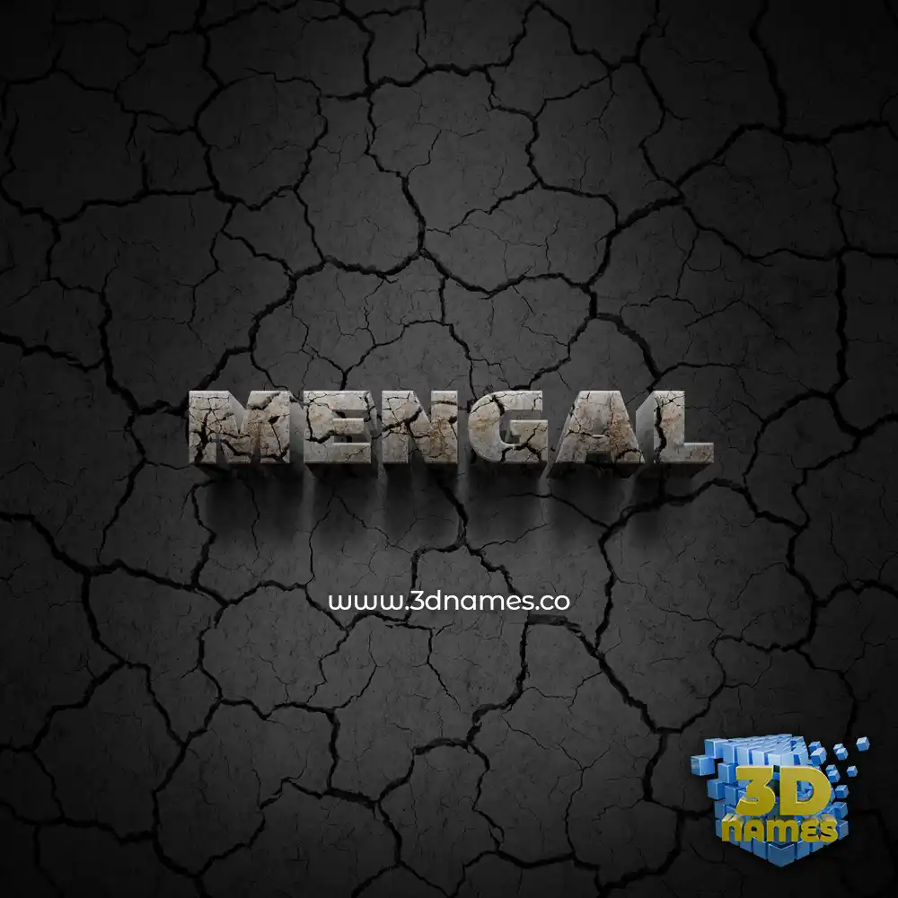 mengal in Cracked Stone style - 3D name wallpaper