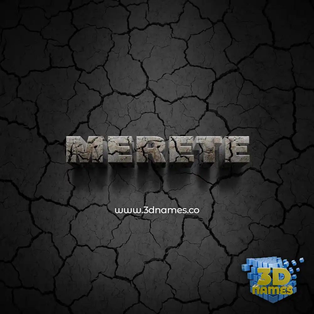 merete in Cracked Stone style - 3D name wallpaper