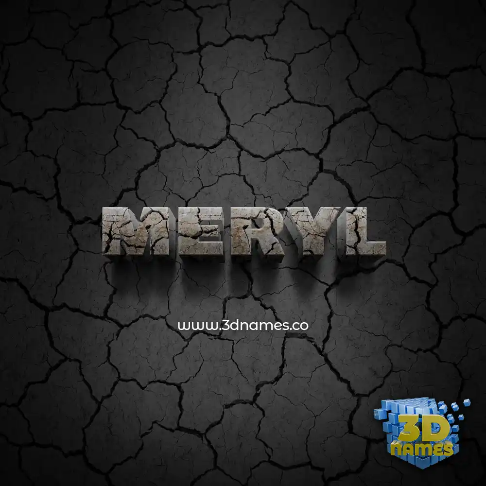 meryl in Cracked Stone style - 3D name wallpaper