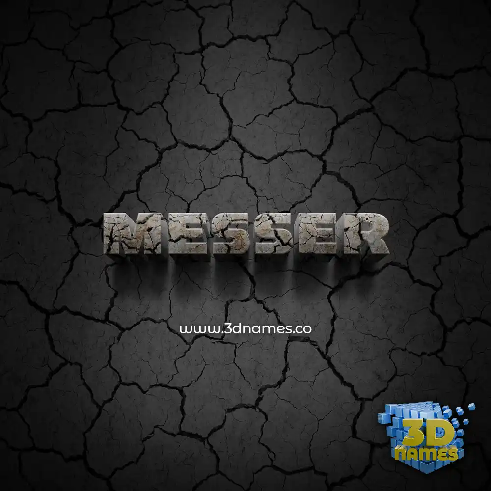 messer in Cracked Stone style - 3D name wallpaper
