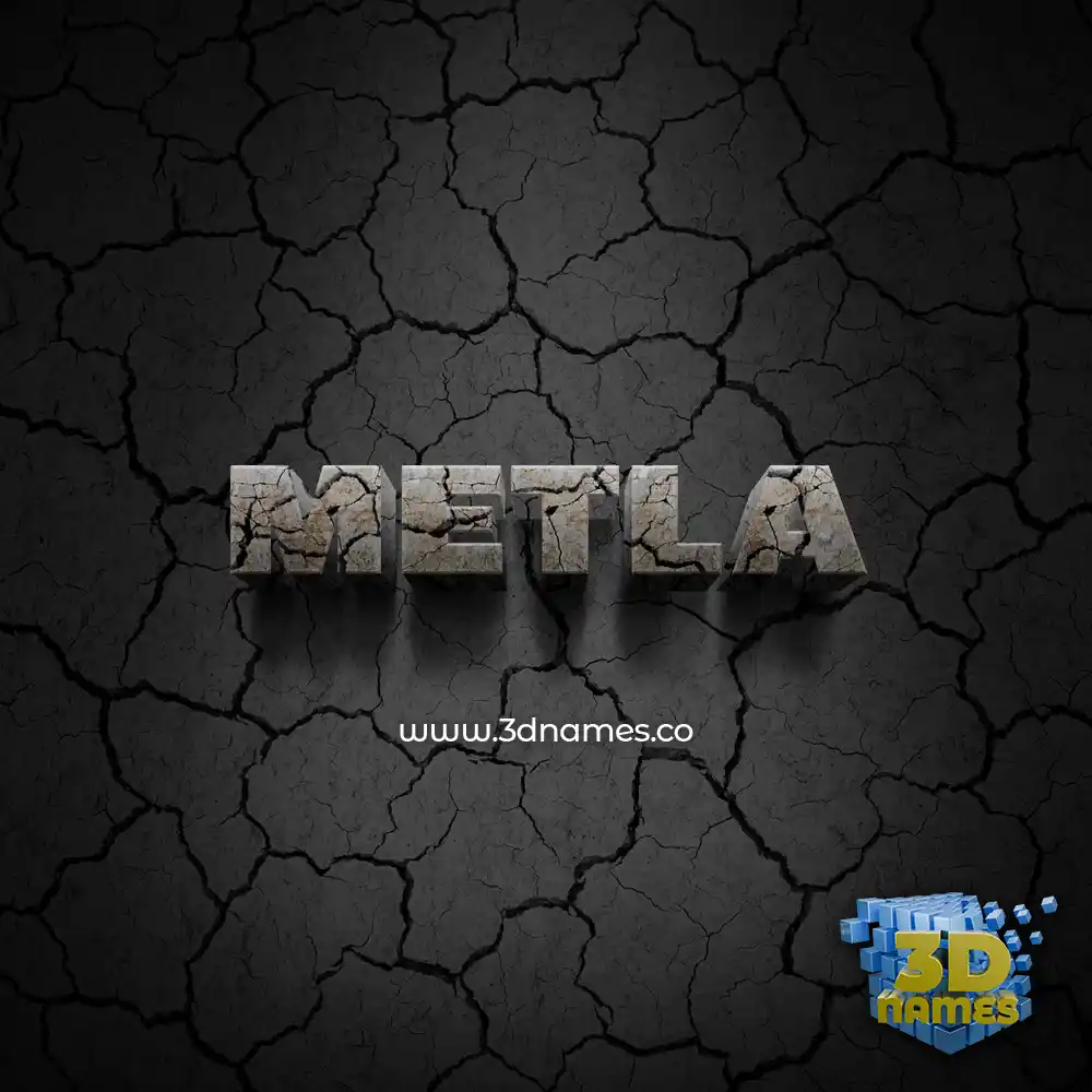 metla in Cracked Stone style - 3D name wallpaper