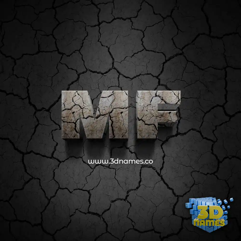 mf in Cracked Stone style - 3D name wallpaper