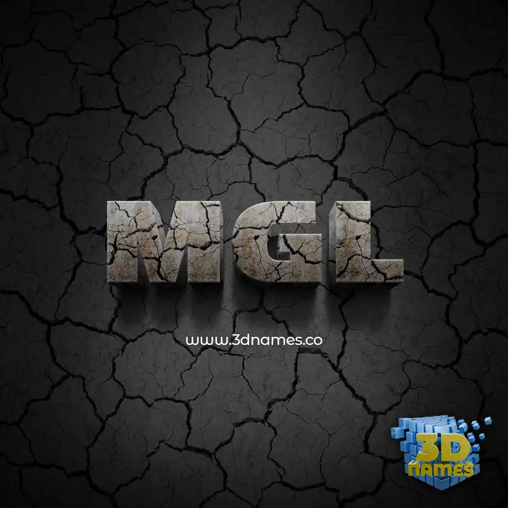 mgl in Cracked Stone style - 3D name wallpaper