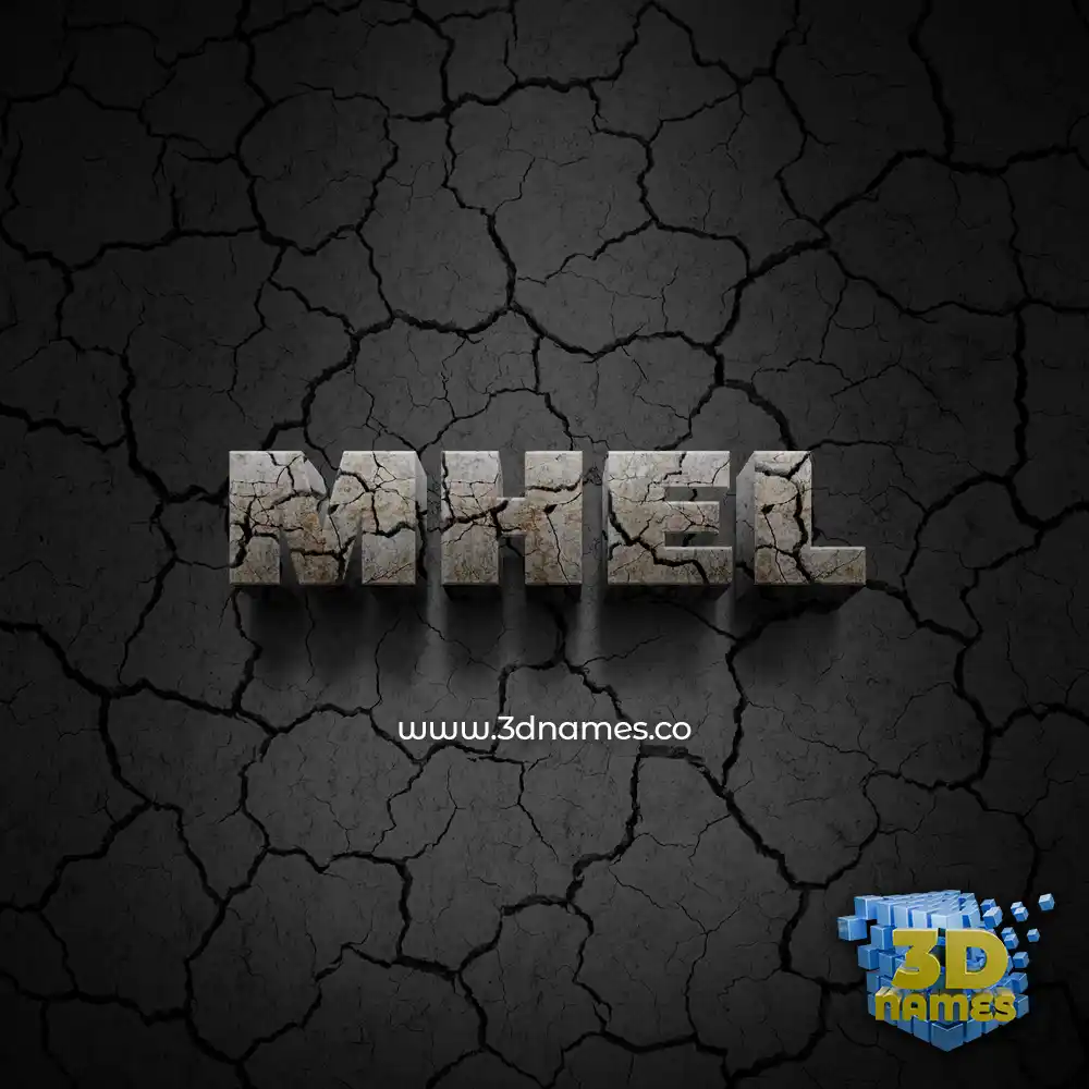 mhel in Cracked Stone style - 3D name wallpaper