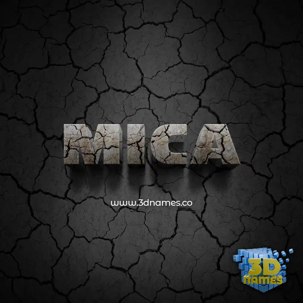 mica in Cracked Stone style - 3D name wallpaper