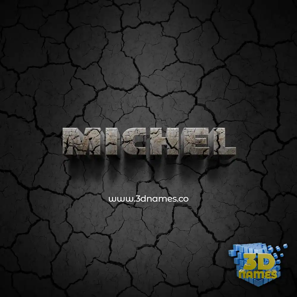michel in Cracked Stone style - 3D name wallpaper