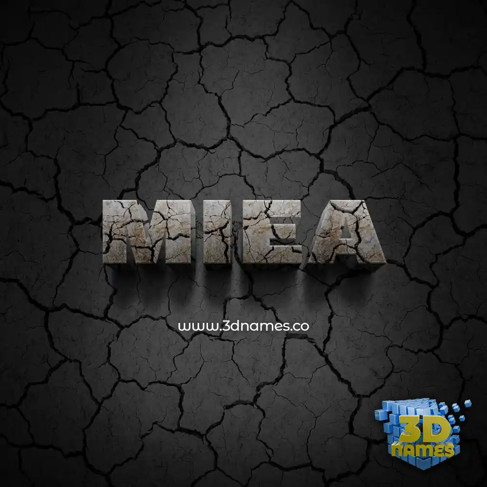 miea in Cracked Stone style - 3D name wallpaper
