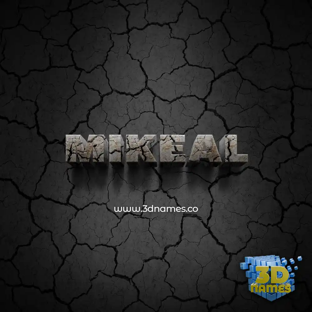 mikeal in Cracked Stone style - 3D name wallpaper