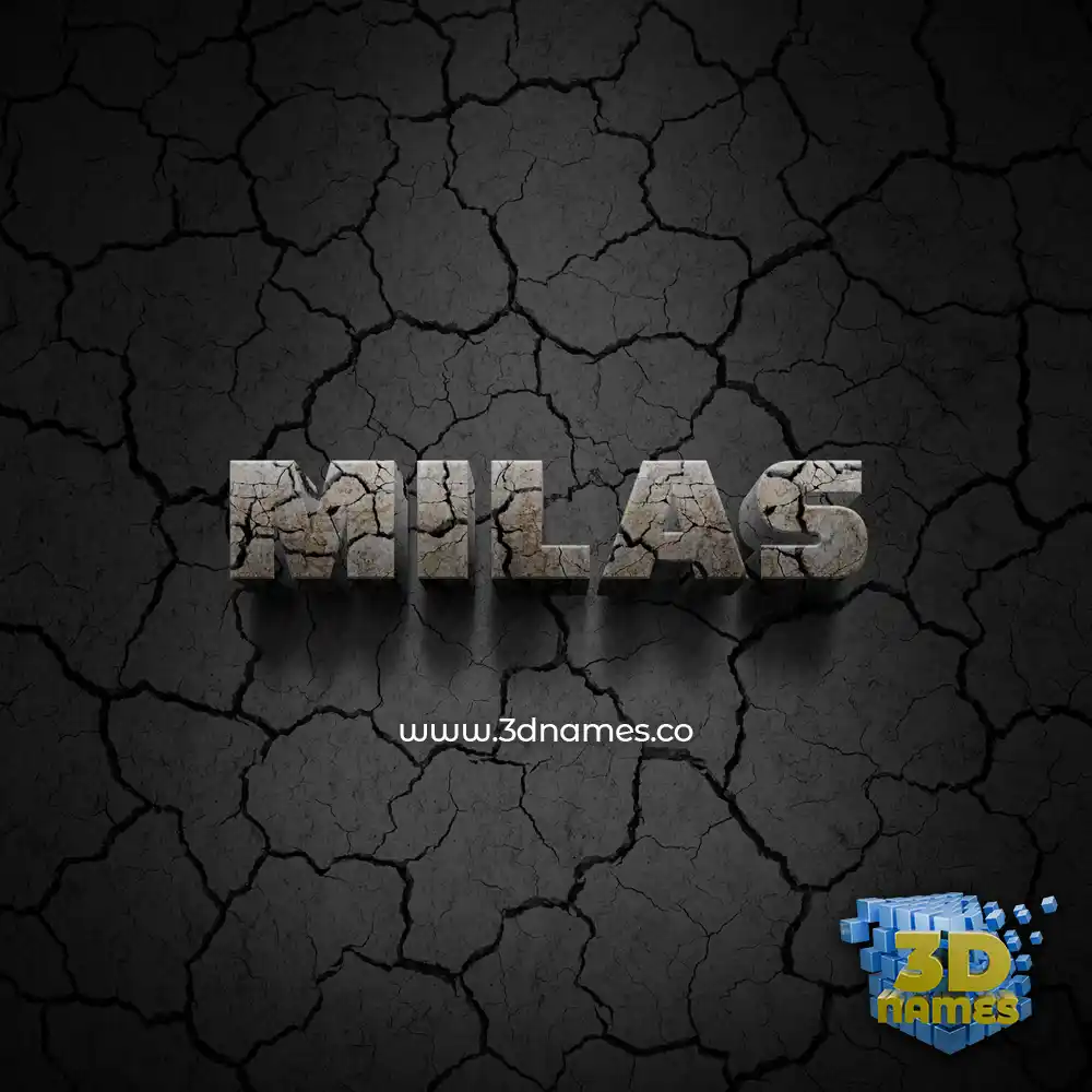 milas in Cracked Stone style - 3D name wallpaper
