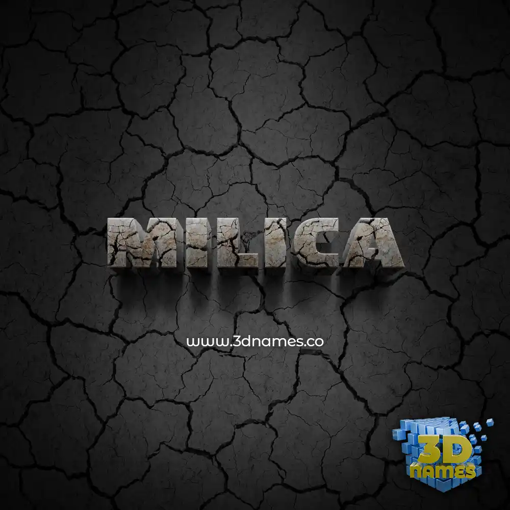 milica in Cracked Stone style - 3D name wallpaper