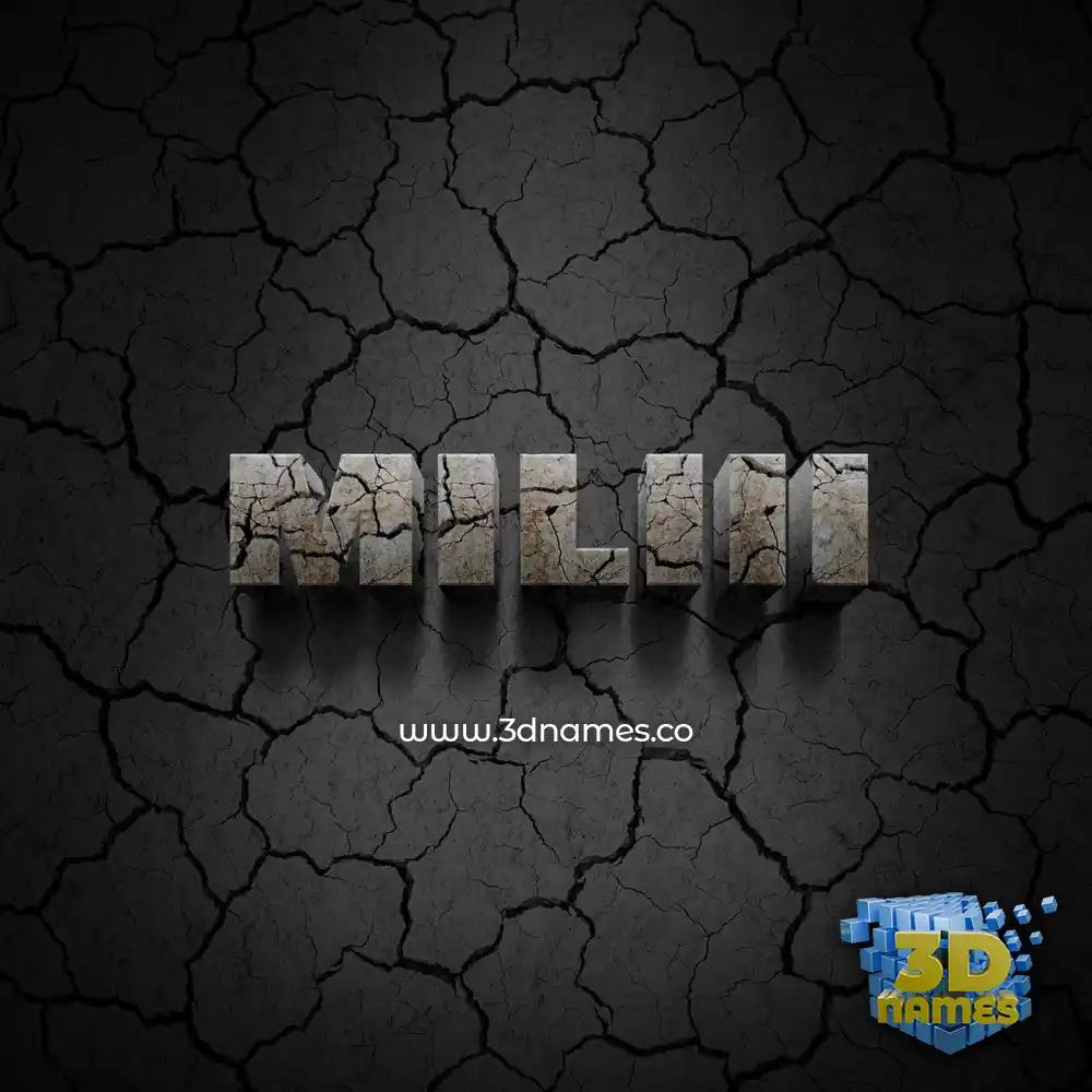 miliii in Cracked Stone style - 3D name wallpaper